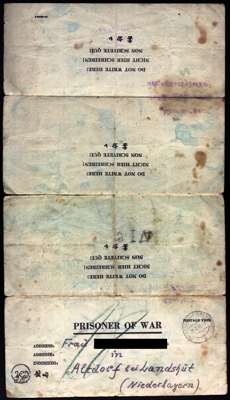 Brief vom 11.02.1946 aus dem Internierungslager 6 in Moosburg