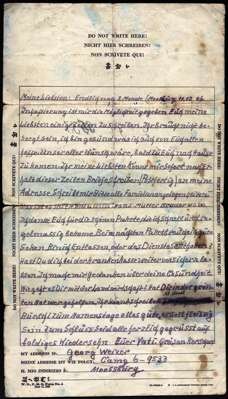Brief vom 11.02.1946 aus dem Internierungslager 6 in Moosburg