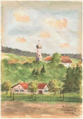 Moosburg Internierungslager Camp 6 - 30.07.1946 Blick nach Isareck