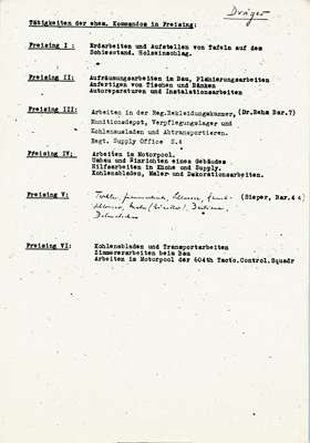 T�tigkeiten der Arbeitskommandos in Freising