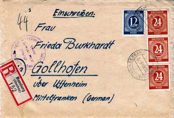Brief vom 27.12.1946 aus dem Internierungslager 6 in Moosburg