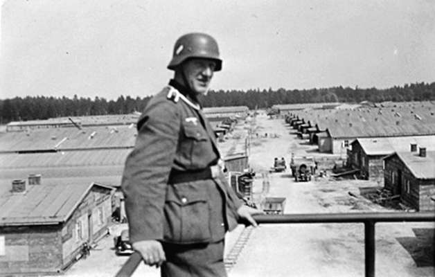 Stalag VII A, Blick vom Wachturm Nr. 1 ber die Lager-Hauptstrasse