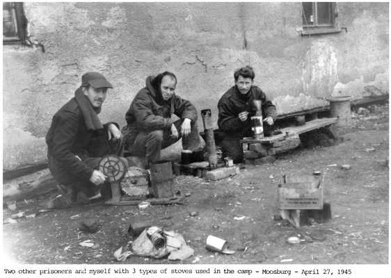 27. April 1945 John W. Rolen und zwei andere Gefangene Stalag VII A