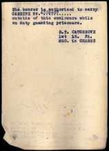 Vorl�ufiger Waffenschein von Wachmann Hermann SZAMEIT 30. Okt. 1947