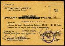 Ausweis German Guard Hermann SZAMEIT bis 31. Jan.1947