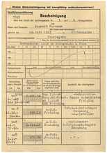 Bescheinigung zur Invalidenversicherung 1945-1949 von Szameit Hermann *24.Juli 1913