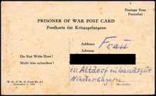 Postkarte vom 18.07.1946 aus dem Internierungslager 6 in Moosburg