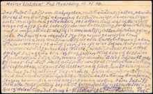 Postkarte vom 18.07.1946 aus dem Internierungslager 6 in Moosburg