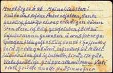 Postkarte vom 02.10.1946 aus dem Internierungslager 6 in Moosburg