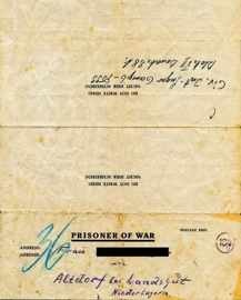 Brief vom 11.09.1946 aus dem Internierungslager 6 in Moosburg