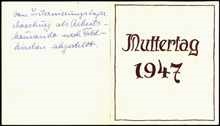 1947, Muttertags-Gr��e aus dem Internierungslager Moosburg
