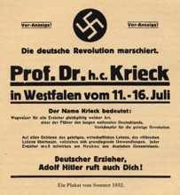 Ernst Krieck (*6. Juni 1882, †19.Mrz 1947), Plakat Sommer 1932