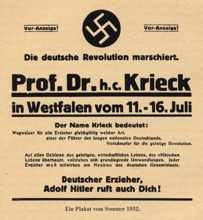 Ernst Krieck (*6. Juni 1882, †19.M�rz 1947), Plakat Sommer 1932