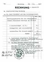 Rechnung Stadtverwaltung Moosburg 1.9.1945 f�r StalagLeiche, Beerdigungskosten Stanislaus Schmid