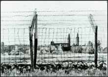 1946 - Blick aus dem Internierungslager zur Stadt