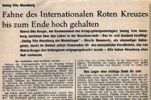Moosburger Zeitung 3. April 1962, Bericht zum Vortrag von Oberst Otto Burger über Stalag VII A am 27. März 1962