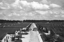 Stalag VII A, Blick vom Wachturm Nr. 1 ber die Lager-Hauptstrasse