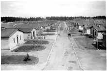 Stalag VII A, 1940 Blick vom Wachturm Nr. 1 ber die Lager-Hauptstrasse