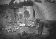 Filmaufnahmen, General Patton, selbst gebaute Kochgelegenheiten im Stalag