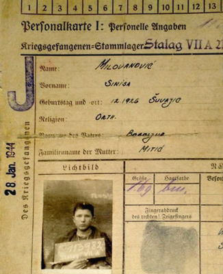 Moosburg Stalag VII A, Personalkarte Sinisa Milovanovic