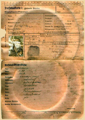 Moosburg Stalag VII A, Vorderseite Personalkarte HINES, Andrew Hampton jr.
