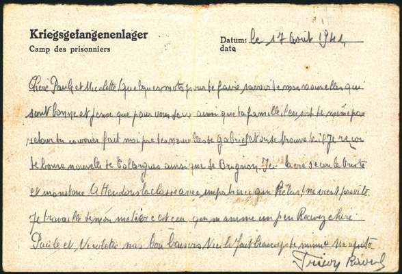 Kriegsgefangenenpost aus Stalag VII A - 1941, Gefangenennummer 81816