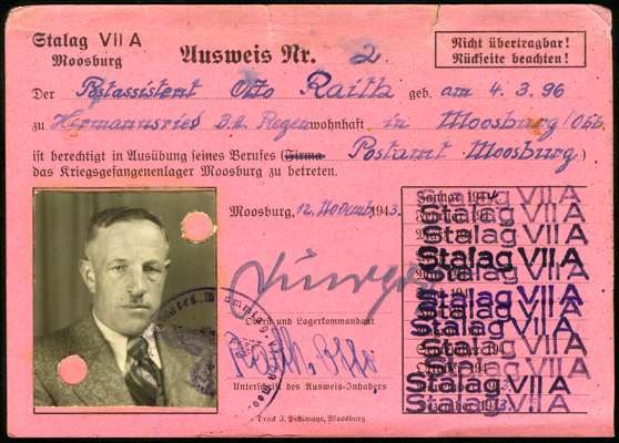 Stalag VII A, Lager-Ausweis Postassistent der Reichspost