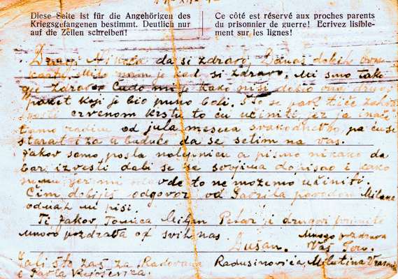 1942 Post f�r den Kriegsgefangenen Vukotie Nikola in Stalag VII A, Gefangenennummer 89631 von Popovic Dusan, Serbien