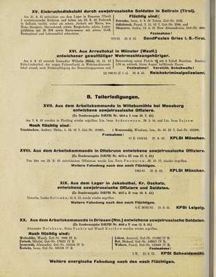 Entwichene Kriegsgefangene, Reichskriminalpolizeiamt Berlin, Sonderausgabe 22.07.1943