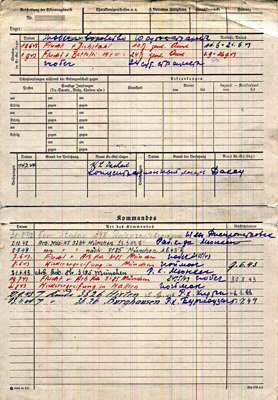 Personalkarte I u. II 102028, FESSAN Fjodor, Major, Ukraine USSR