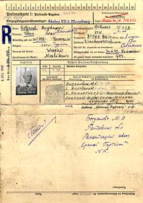 Personalkarte 102640, BOGDANOW Iwan, Leutnant, USSR