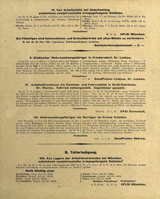 Entwichene Kriegsgefangene, Reichskriminalpolizeiamt Berlin, 12.1943 / 01.1944