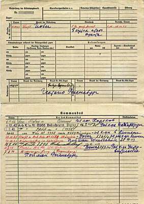 Personalkarte 103082, BABELEW Semjon, Leutnant