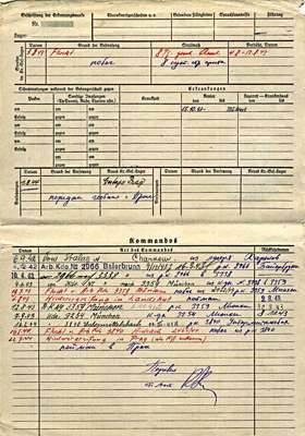 Personalkarte 103519, MINAJEW Alexander, Oberleutnant USSR