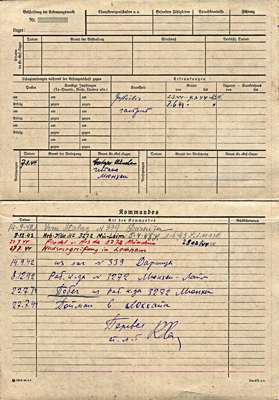 Personalkarte 103607, BULININ Alexei, Leutnant