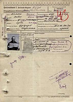 Personalkarte 107710, BILASCH Anton, USSR
