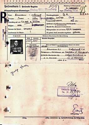 Personalkarte 95737, SKWORZOW Iwan, USSR