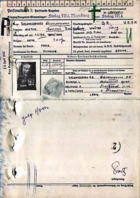 Personalkarte 95763, SOLOMODENKO Wiktor, USSR