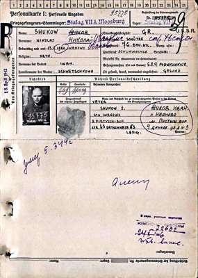 Personalkarte 95775, SHUKOW Nikolaj, USSR