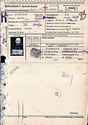 Personalkarte 95836, SIDOROW Michail, USSR