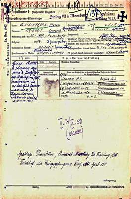 Personalkarte 98600, SCHTSCHERBAK Grigorij, Ukraine, USSR