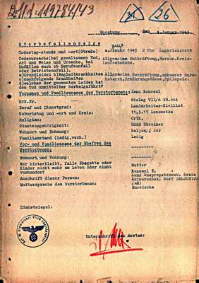Sterbefallanzeige 98604, KONOWAL Iwan, USSR