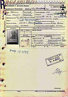 Personalkarte 98612, KORNILOW Grigorij, USSR