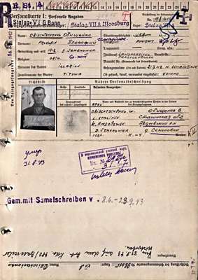 Personalkarte 98615, OBISCHTSCHENKO Prokofij, USSR