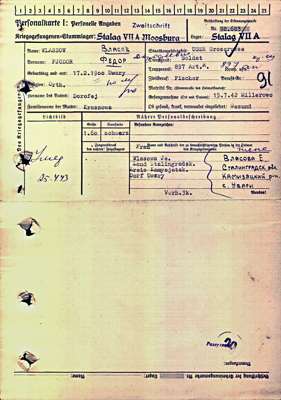 Personalkarte 98683, WLASSOW Fjodor, USSR