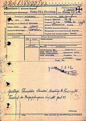 Personalkarte 99273, GOLOWISNYJ Iwan, USSR