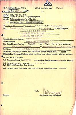 Sterbefallanzeige 99399, SHEREBZOW Iwan, USSR