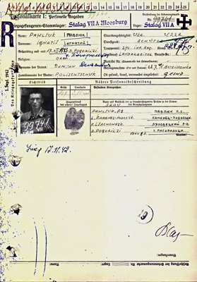 Personalkarte 99741, PAWLJUK Ignatij, Ukraine, USSR