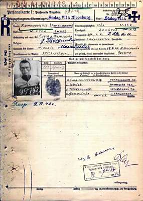 Personalkarte 99742, ROMANOWSKIJ Wiktor, Ukraine, USSR