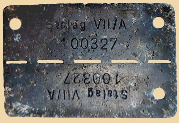 Moosburg Stalag VII A, Kriegsgefangenen-Erkennungsmarke Nr. 100327